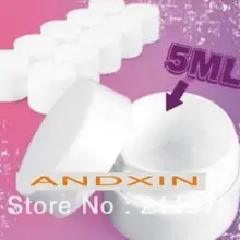 2 pots 5 мл белый пустой Пластик ногтей Горшки Nail хранения УФ-гель бутылки jar