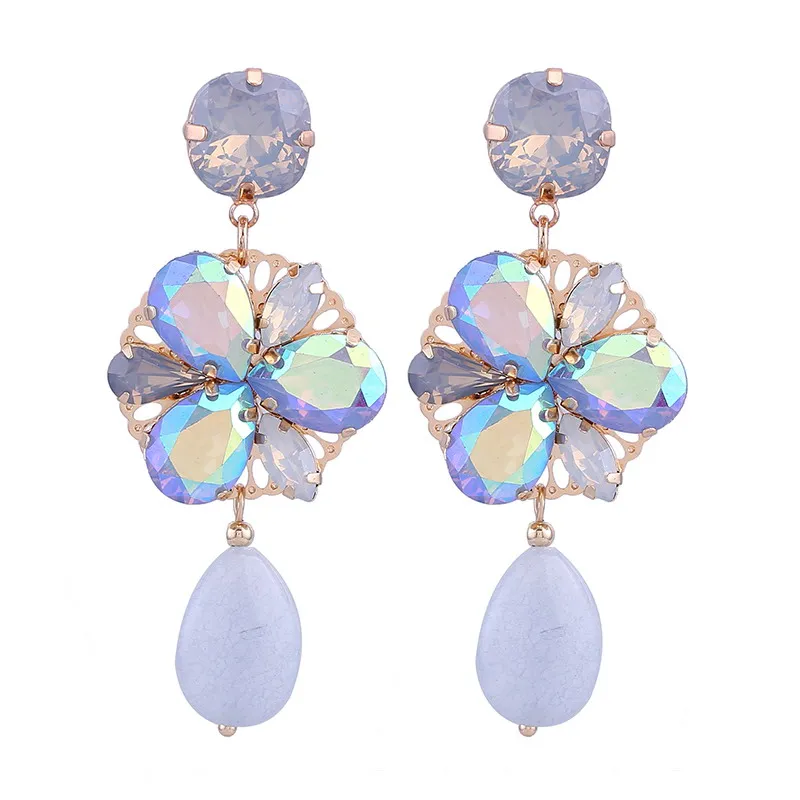 Earrings Grey &White Ab