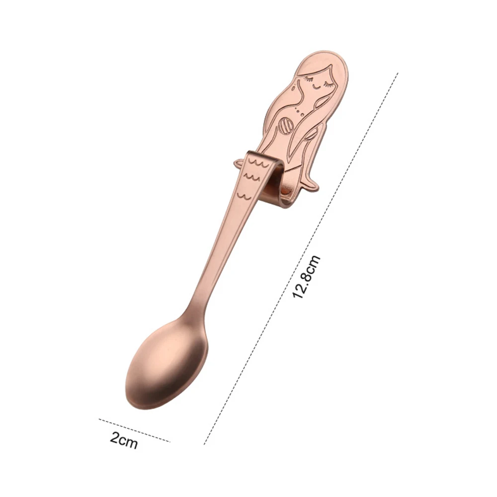 4 шт. ложка из нержавеющей стали набор Русалочка кофе ложка сахар десертное Мороженое ложка, чайная ложка чашка суп Висячие ложки кухонные инструменты
