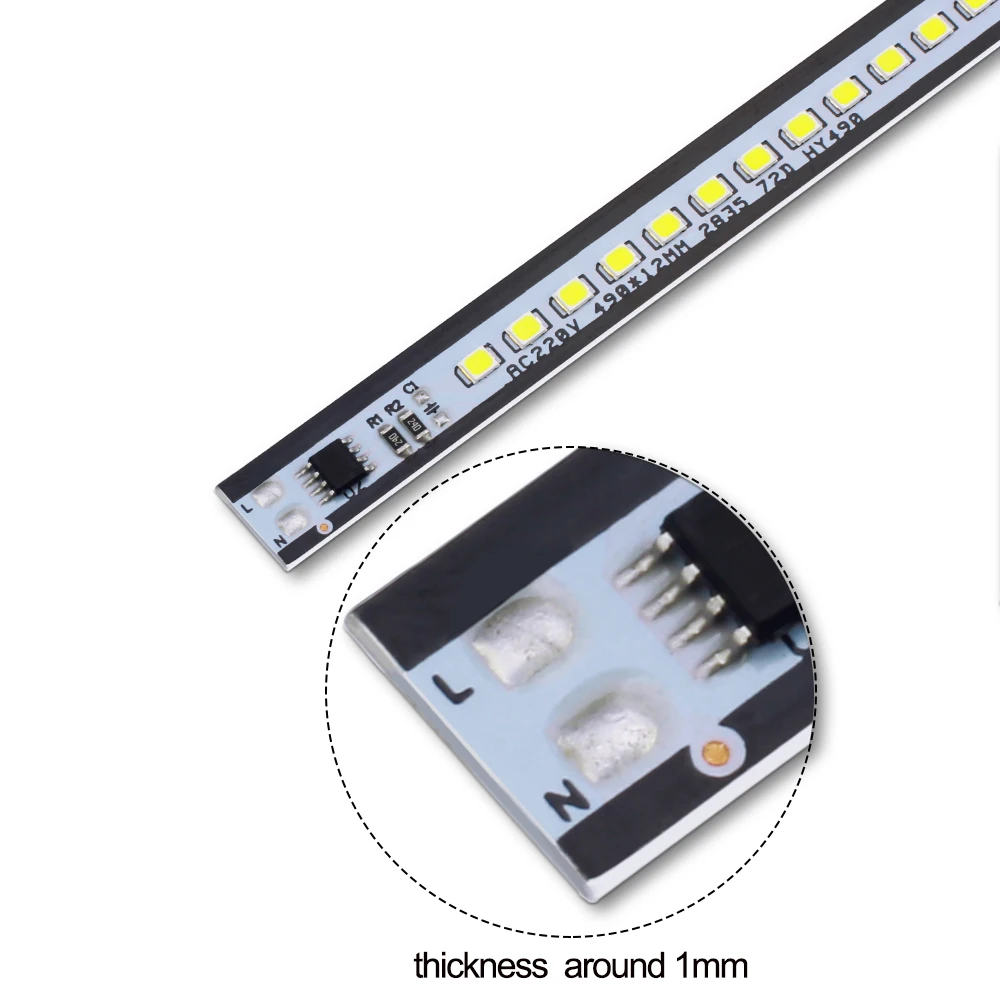 10 шт. 220 В светодиодный светильник SMD2835 72 светодиодный s 49 см/шт. без необходимости драйвер светодиодный светильник с жесткой полосой белый, теплый белый