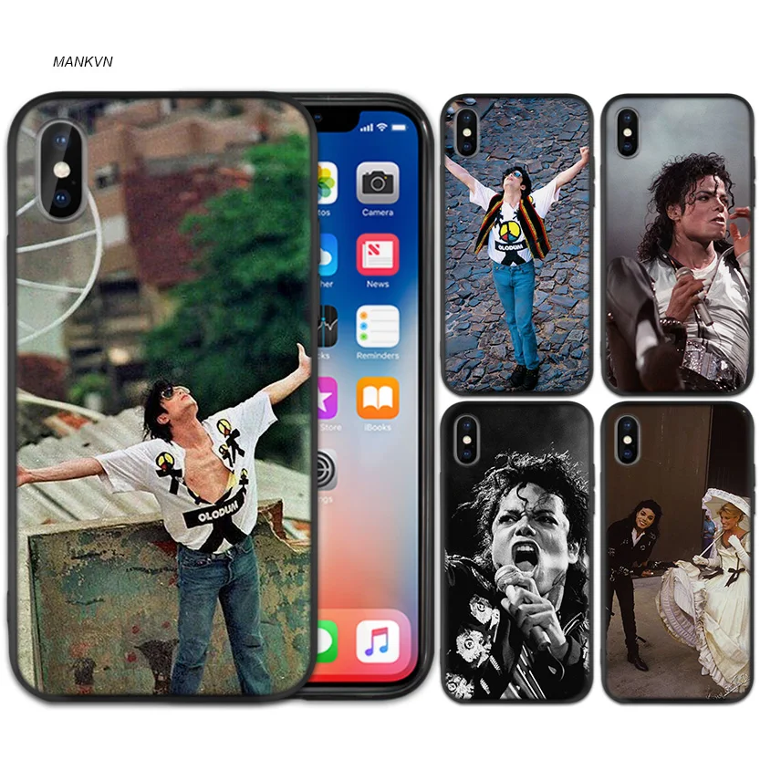 

Case Cover for iPhone XS Max X XR 6 6s 7 8 Plus 5 SE 5S Scrub Silicone Phone Cases Soft michael jackson singer