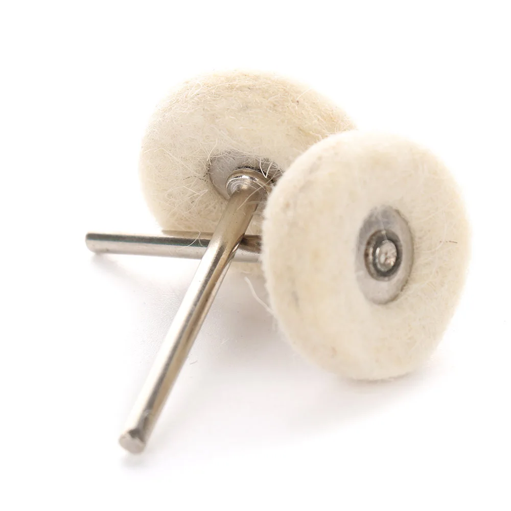 3mm Shank Cloth Polishing Wheel Wool Abrasive Grinding Mop For Rotary Tools 10x