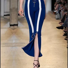 Видеть оранжевый сезон: весна–лето Брюки для женщин Брюки для девочек модные Голубой шифон лосины Мотобрюки обтягивающие джинсы so2129