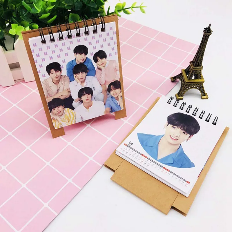 

K-pop Love Yourself 2019 Mini Desktop Calendar JUNGKOOK V JIN RM Photo Printing Table Calendar Fans Collective Gift