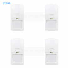 DIYSECUR 4pcs Wireless 433Mhz PIR Detector IR Motion Sensor for Our Related Home Alarm Home Security System