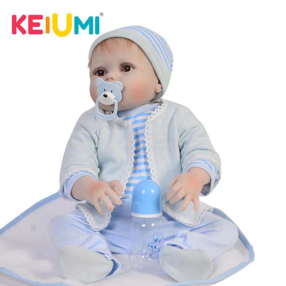 

Lifelike 23'' Reborn Babies Dolls Lovely 57 cm Full Silicone Vinyl Ethnic Dolls Mohair Baby Christmas Toys For Boy Birthday Gift