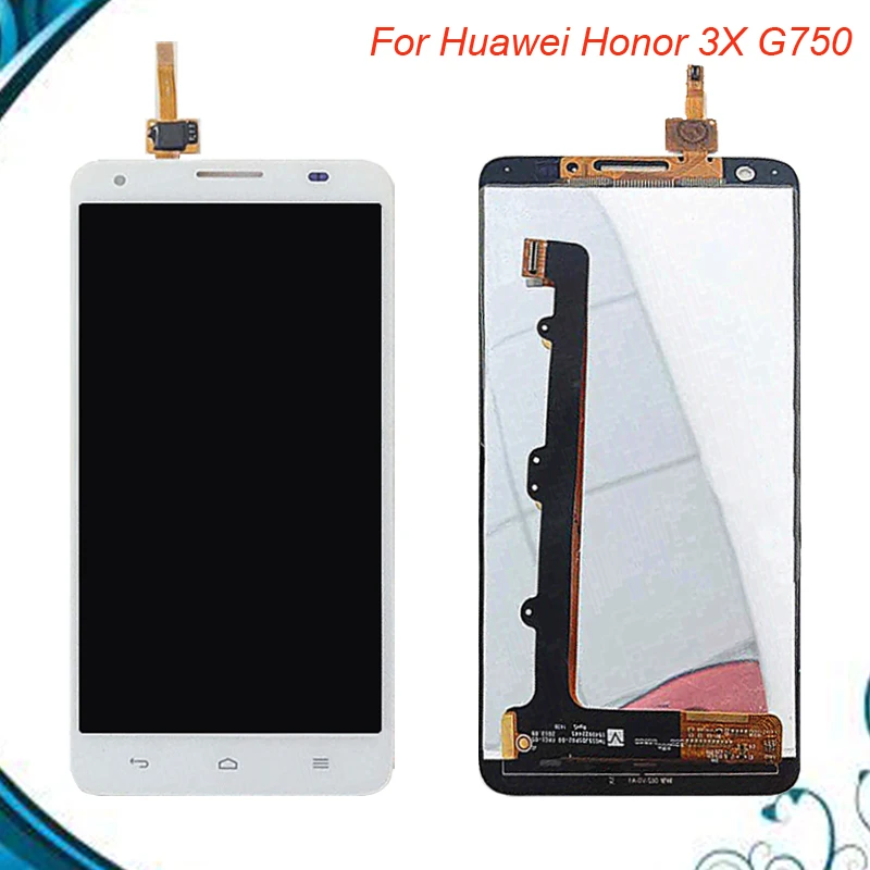 

100% Tested OK For Huawei Honor 3X G750 LCD Display Screen with Touch Screen Digitizer Assembly 5PCS/LOT