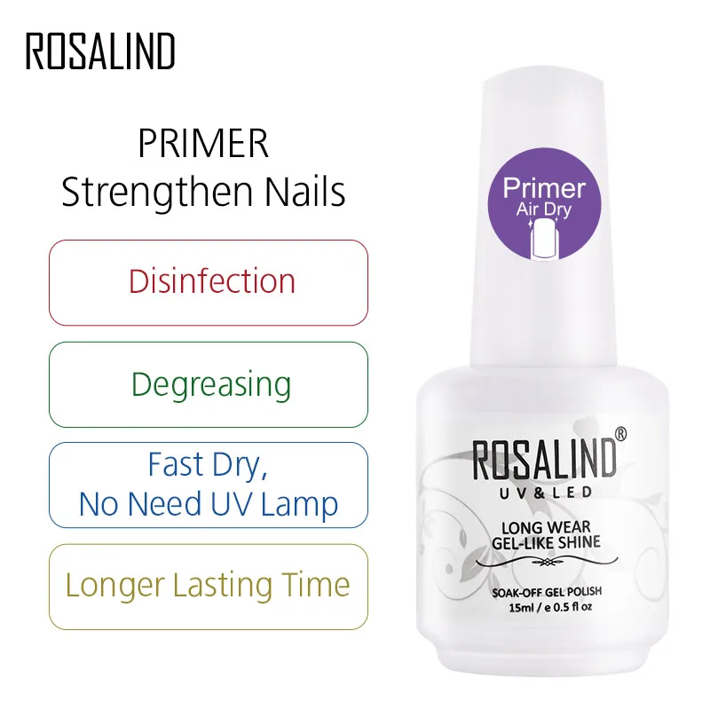 

ROSALIND Nail Gel Polish Set For Manicure varnish Vernis Semi Permanant UV All For Nails Art Base primer Gel Polish Top Coat