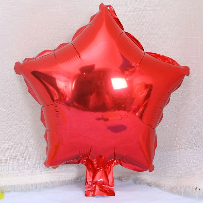10 штук 10 дюймов пятиконечная звезда фольгированный шар детская вечеринка по случаю Дня Рождения, праздник свадебные украшения воздушные шары - Цвет: Красный