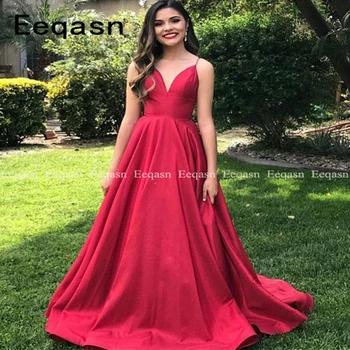 

Vestido De Festa Longo Elegant Prom Dresses Long 2020 Burgundy A-line V Neck Sweep Train Graduation Dresses Vestido De Gala