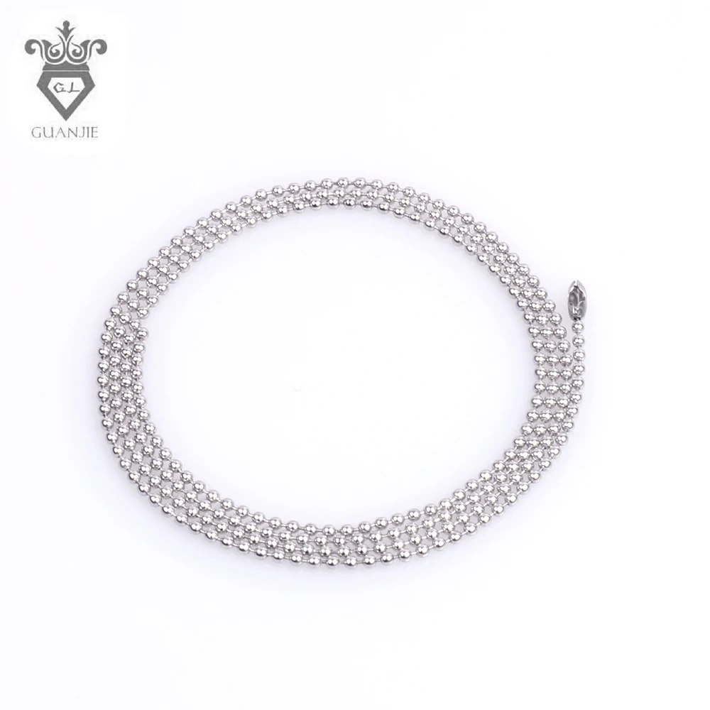 10 Pcs Stainless Steel Ball Bead Link Chains 60cm Length 1.6mm Silver Metal for DIY Making Jewelry Necklace Accessories | Украшения и