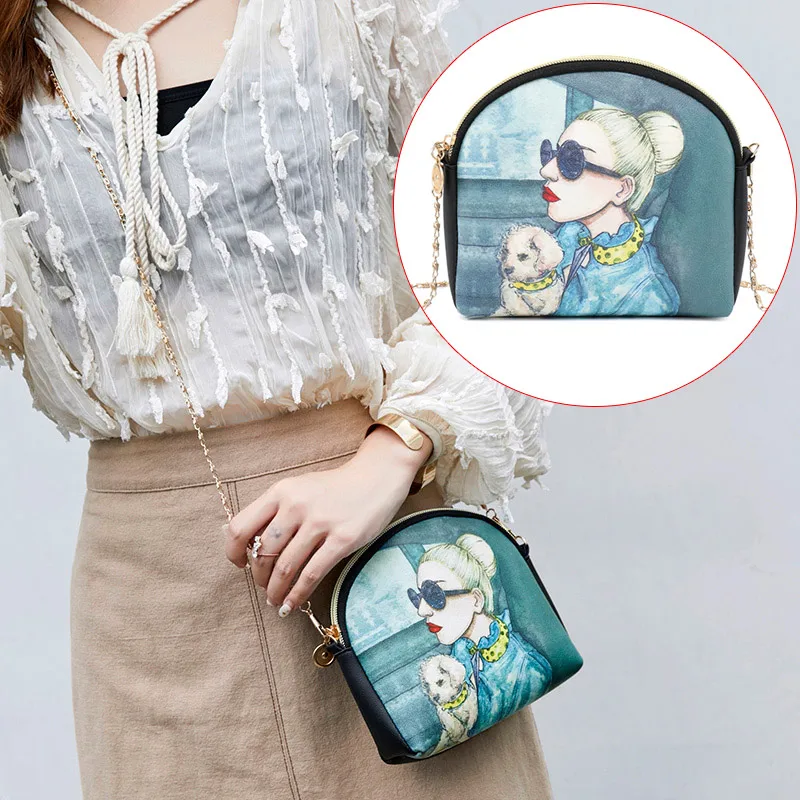 

Girl Crossbody Bags Mini Stylish Pattern Messenger Bags Shell Shape Shoulder Bag Best Sale-WT