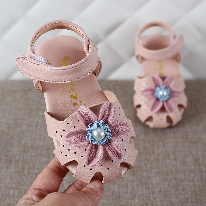 COZULMA/Детские модные сандалии с вырезами, обувь для девочек, принцесса, жемчужный цветок, пляжные детские сандалии, детская мягкая подошва
