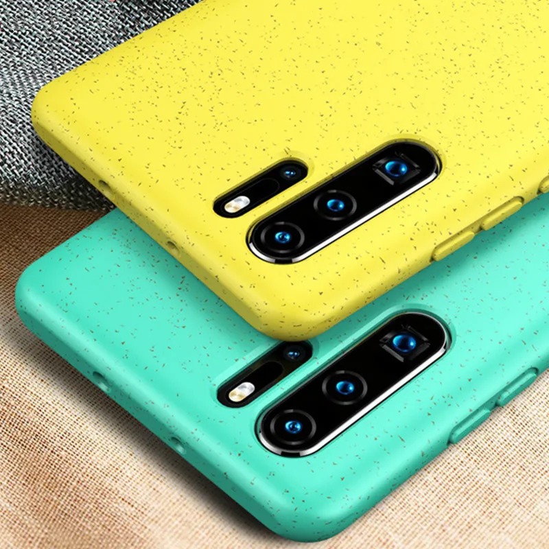 

Environmentally friendly material wheat straw luxury liquid silicone soft shell phone case is used for Huawei P30 P30 Pro Case