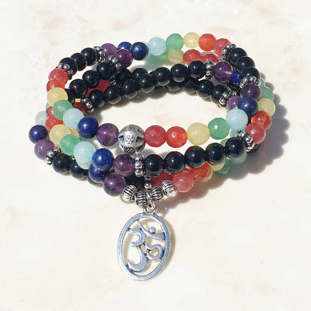 Sn0069 108 Mala Chakra Bracelet Or Necklace 7 Yoga Meditation Sn0069 108 Mala Chakra Bracelet Or Necklace 7 Yoga Meditation For Women Pure Natural