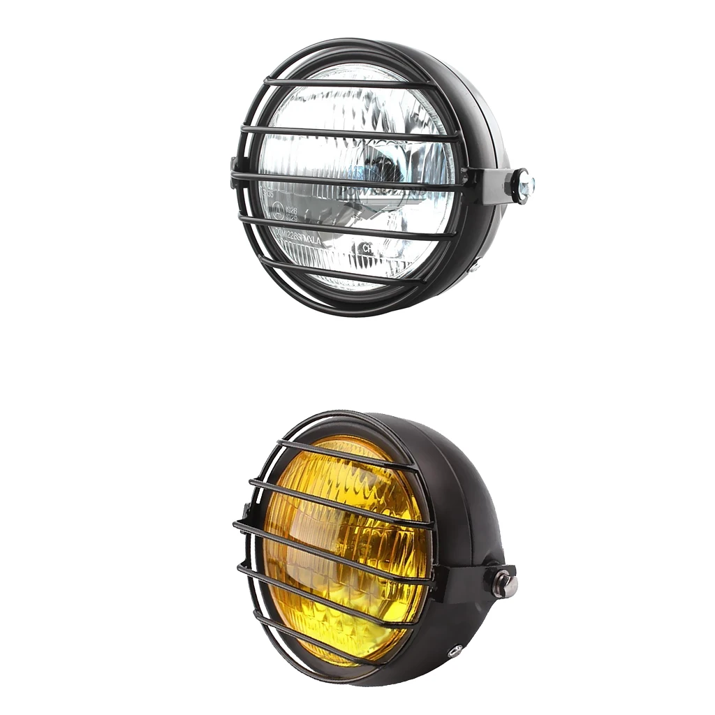 1 Pcs Motorcycle Headlights Auxiliary Lamp Led Motorbike Spotlight Accessories 12V Motorbike Head Light & Grill Cover Curved Len