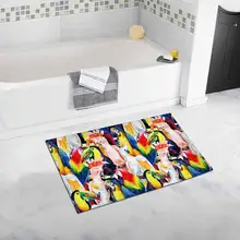 Акварельные попугаи смешная Птица Животные Мягкие мохнатый коврик для ванной нескользящие резиновые коврики для ванной комнаты