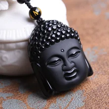 Натуральный счетчик подлинной обсидиан кулон Цепочки и ожерелья и Будда впервые оптовые поставки аксессуаров