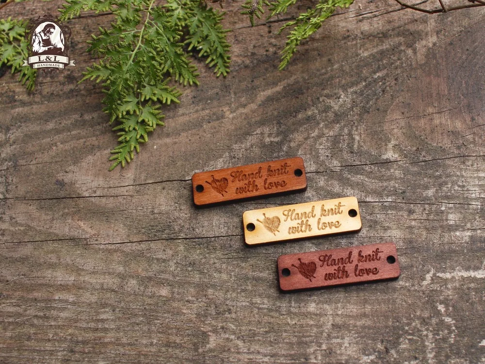 

Custom Wood Tags, Small Wooden Tags, Engraved Knitting Tags, Laser Cut Logo Engraved (WDBQ82)