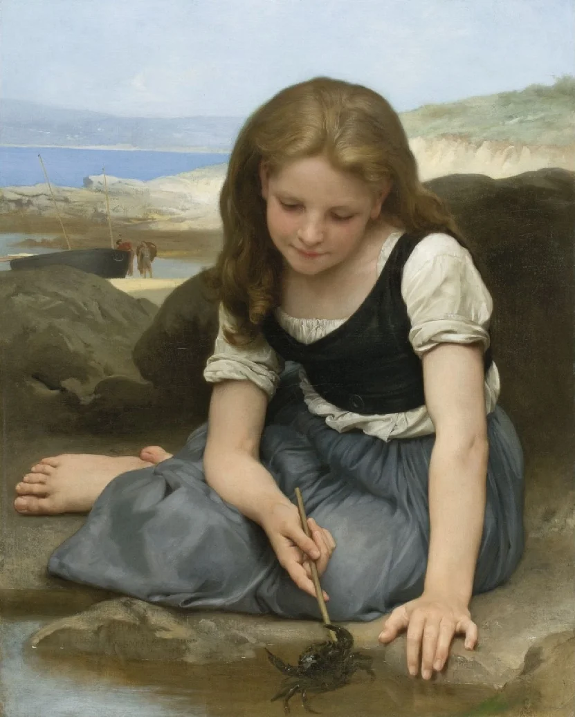 The Crab by William Bouguereau Handmade Oil painting reproduction art The Crab by William Bouguereau Handmade Oil painting reproduction art