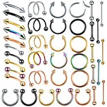 2 шт./лот, Пирсинг из нержавеющей стали, пирсинг, пирсинг в носу, пирсинг на спирали бровей, пирсинг, штанга, пирсинг, лингуа, ювелирные изделия для тела