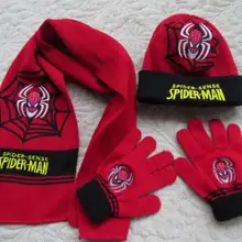 1 комплект, подарки на год, зимняя вязаная шапка с рисунком Человека-паука, шарф, перчатки SM837