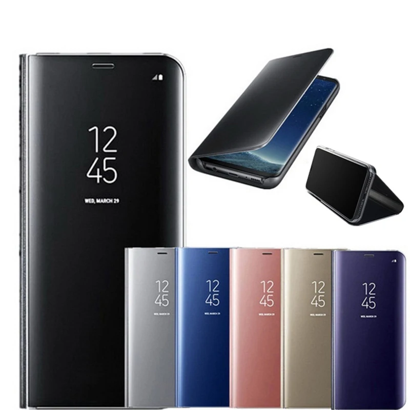 Умный зеркальный прозрачный флип-чехол для Samsung Galaxy S10 S9 S8 S7 S6 Edge Plus S10E 5G Lite Note 9 8 5 4 3