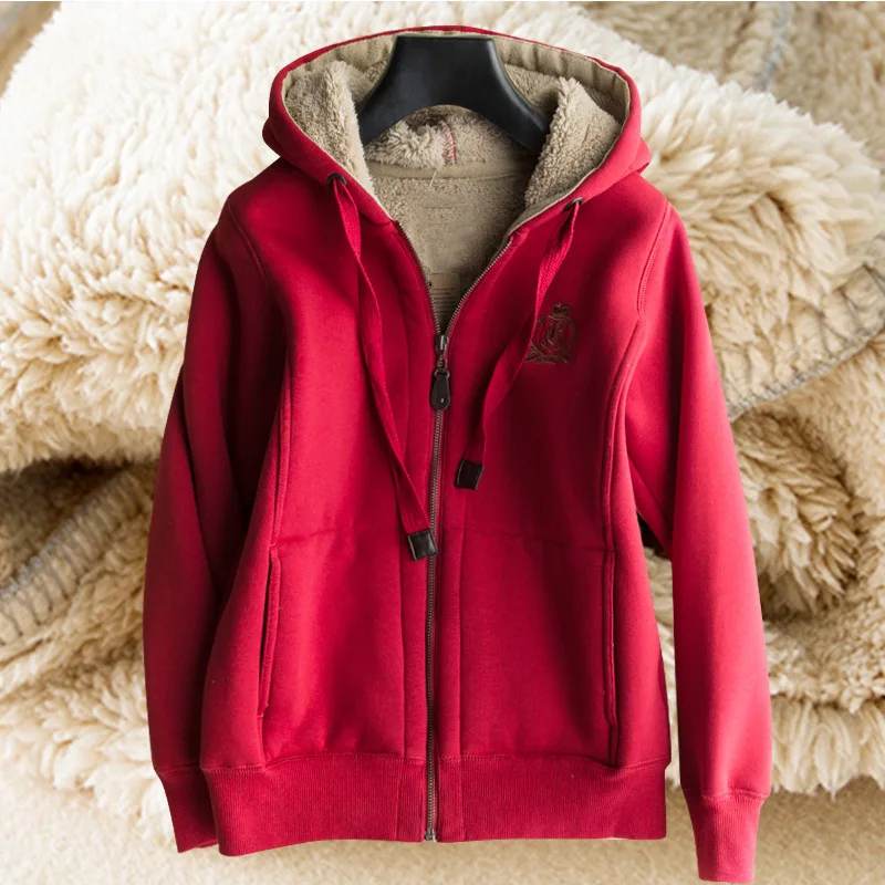 women winter hoodies 2018 New velvet lamb cashmere casual