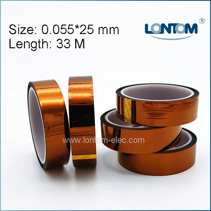 

5 rolls 25mm width 33M Kapton Tape High Temperature Heat Resistant Polyimide