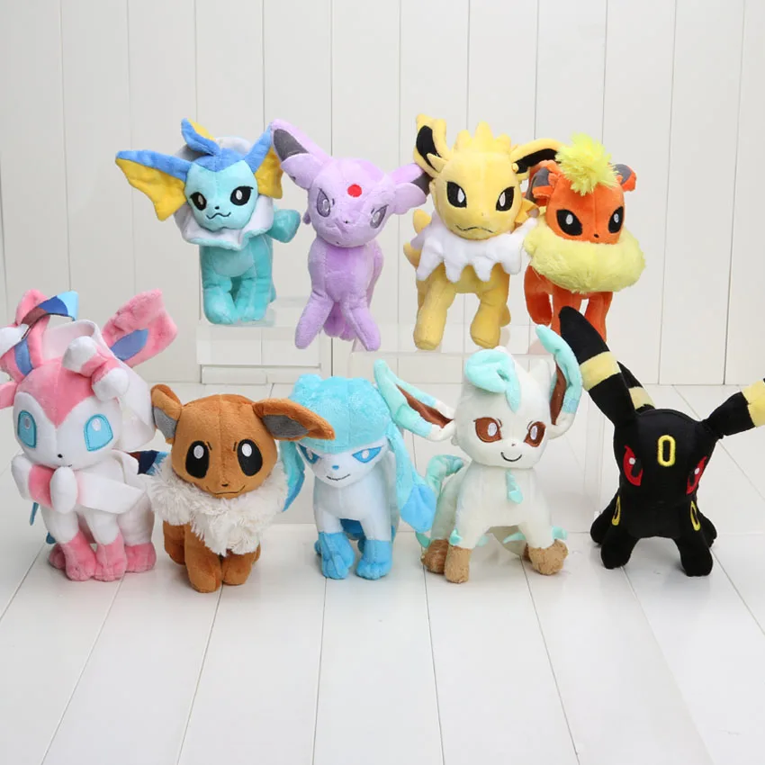 Карманная кукла Eevee Sylveon Espeon Flareon Umbreon Glaceon Jolteon Vaporeon Leafeon мягкая плюшевая с наполнителем игрушки размер в 16-23 см