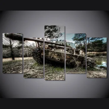

HD Printed oruzhie tank fon Painting 5 piece Canvas art Print room decor print poster picture canvas Free shipping/ny-4394