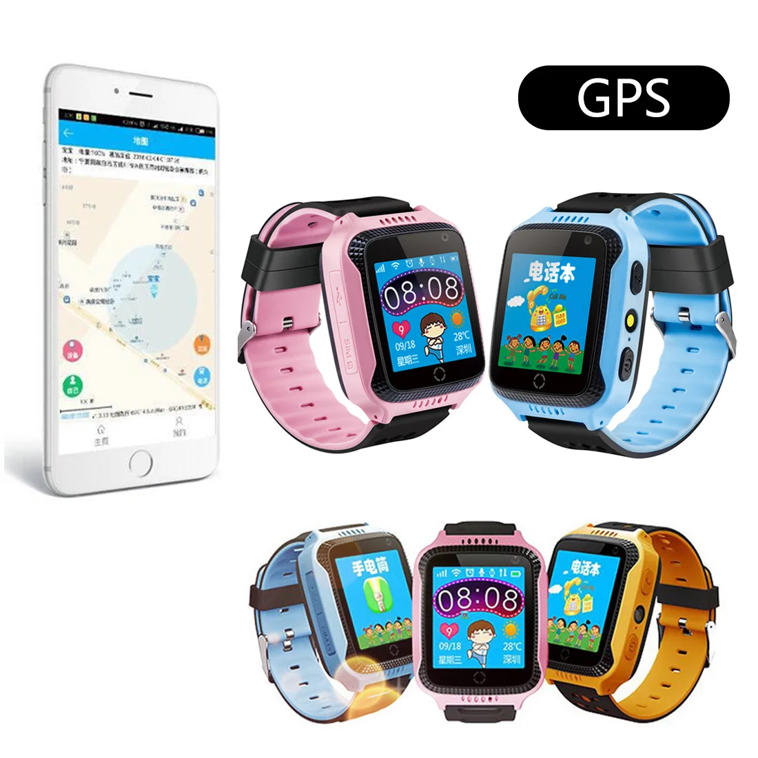  Q528 GPS Baby Smart Uhr Q528 Mit SOS Anruf Kamera Touchscreen Beleuchtung Telefon Positionierung La