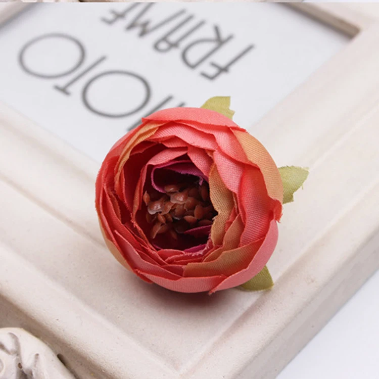 10pcs/lot 5cm Mini Rose Peony Head Silk Artificial Flower For Wedding Home Decoration DIY Wreath Scrapbook Gift Box Craft Flower