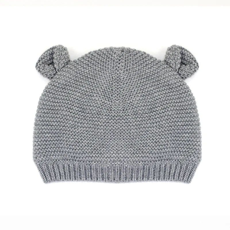 Cotton Cute Baby Beanie Bear Ears Knitted Beanie Hat For Girls Cartoon Infant Toddler Boys Hat Double Layer Crochet Hat Autumn (3)