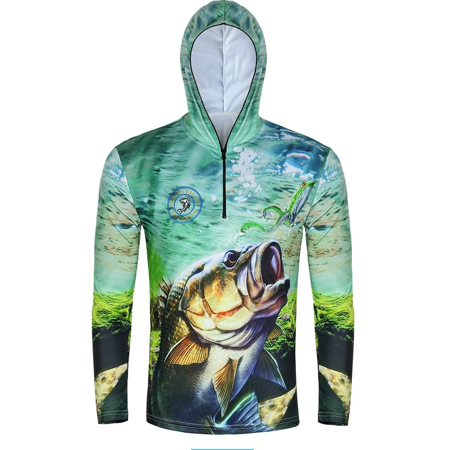Men Outdoor Fishing Shirt Sun-Protective Clothing Ultra-Light UV Protect Fishing Hoodie Men's Summer Sunscreen Fishing Clothes