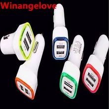 Winangelove 100 шт. светодиодный свет Универсальный двойной зарядное устройство usb 2 адаптер портов 5 V 2.1A+ 1A для Iphone5 6 7 для samsung s7 s6 s5