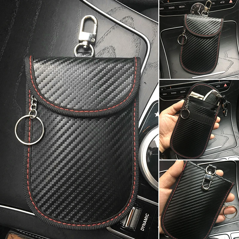 LTE NFC RFID чехол для ключа автомобиля защитный чехол Блокировка сигнала Противоугонная защита из углеродного волокна прочный практичный