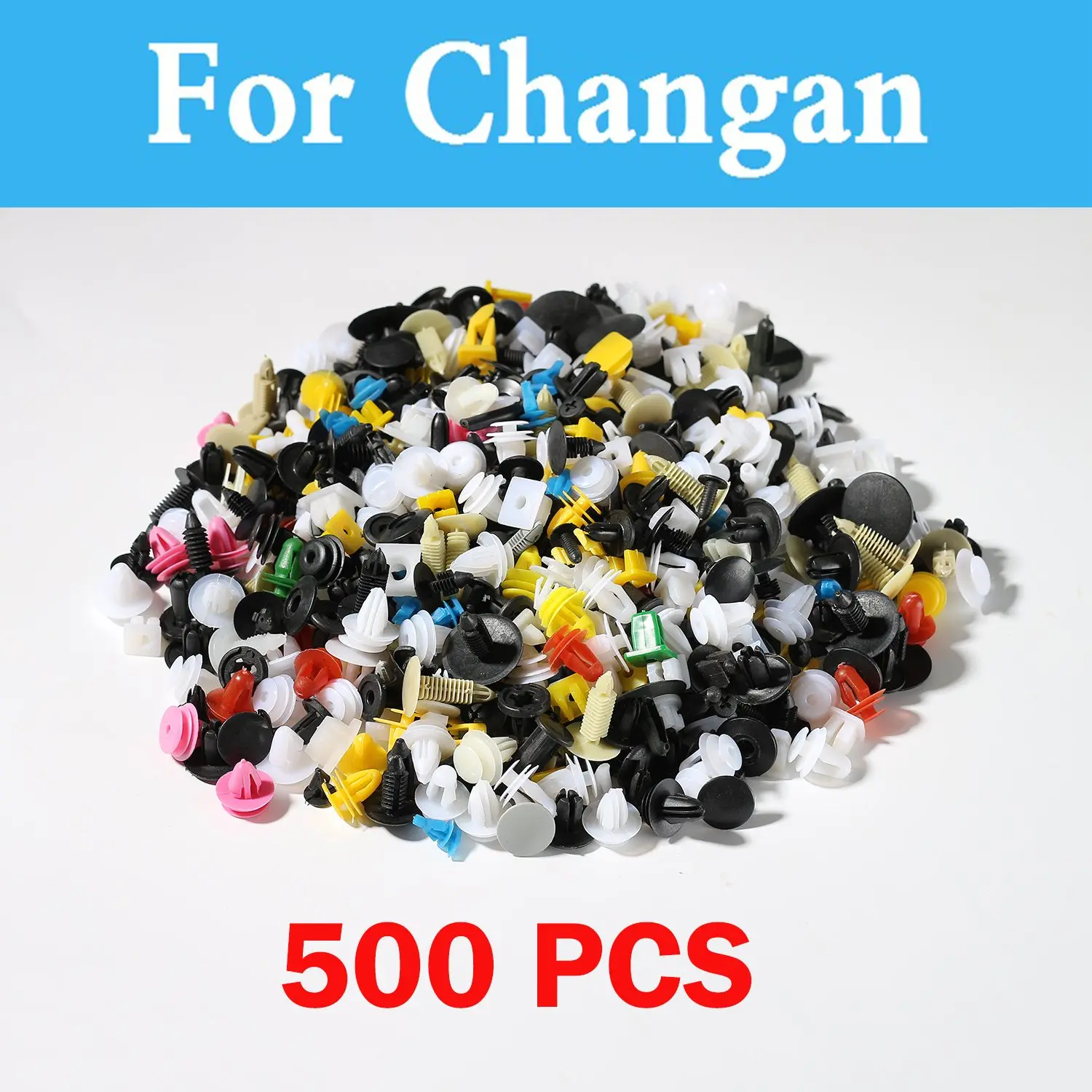 

New 500pcs Mixed Car Styling Door Panel Clips Retainer Fastener Rivet Universal For Changan Z-Shine Cs35 Eado Raeton Benni Cs75