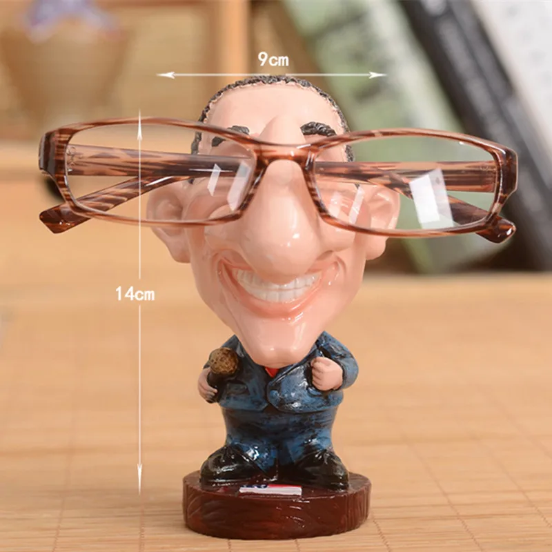 

Hot Obama Glasses Stand Resin Crafts Cute People Eyeglasses Sunglasses Stand Holder Rack Home Decor Best Gift