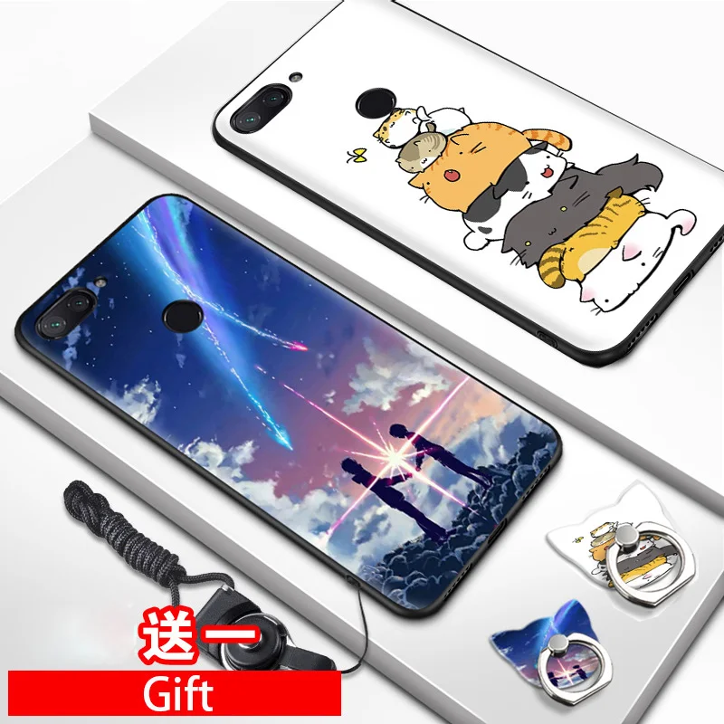 Чехол для Xiaomi Mi 8 Lite чехол с мультяшным рисунком чехлы телефонов кольцом пальцев