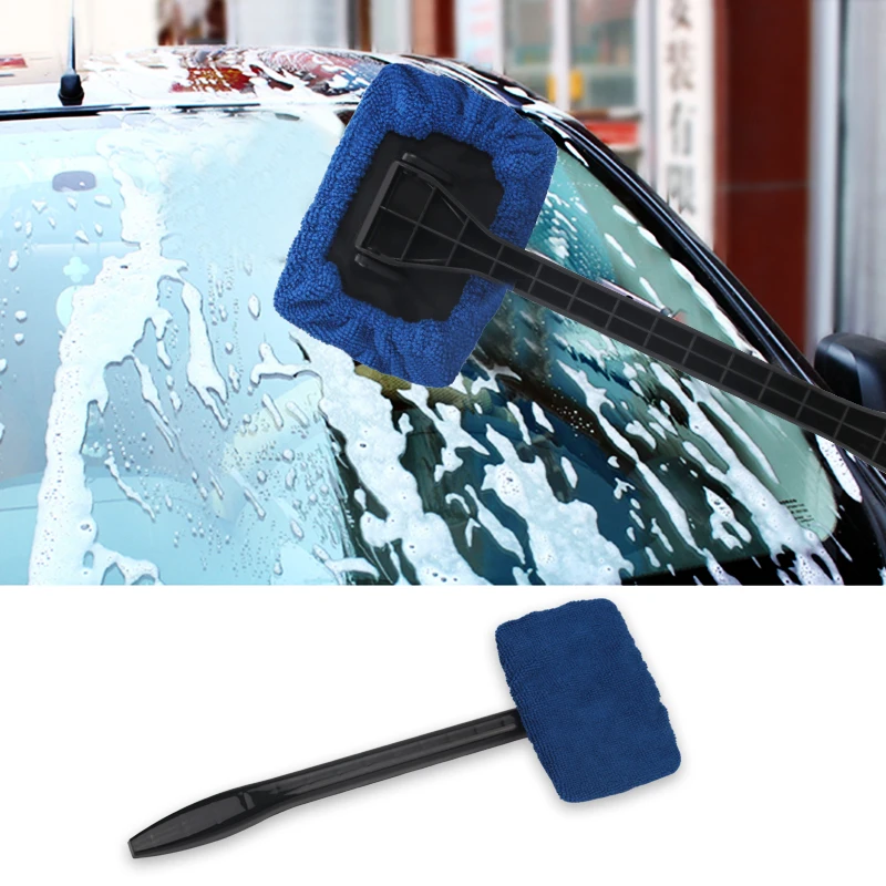 Автоматический очиститель окон ветрового стекла из микрофибры, щетка для мытья автомобиля с длинной ручкой, инструмент для чистки автомобиля, полотенце для ухода за автомобилем