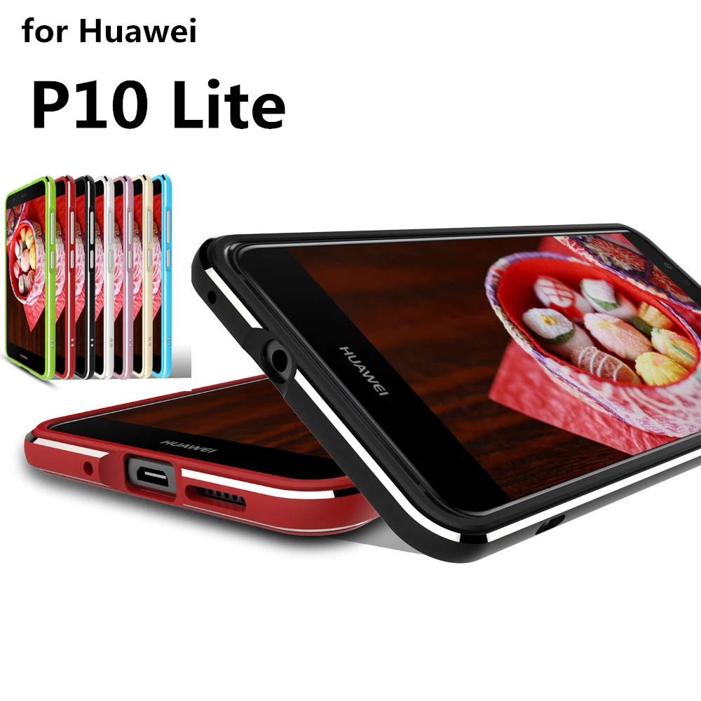 Роскошный Ультратонкий алюминиевый чехол бампер для Huawei P10 Lite 5 2 дюйма + пленки (1