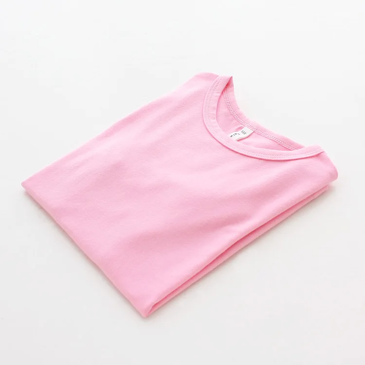 Г. Летние футболки с коротким рукавом для мальчиков и девочек, футболка ярких цветов футболка с длинными рукавами хлопковые топы для девочек, детская одежда - Цвет: long sleeve pink