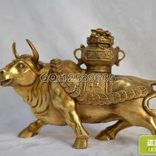 Китай открытие Золотой Украшения повезло, латунь скота корова Маскоты фэн-шуй удача Воган