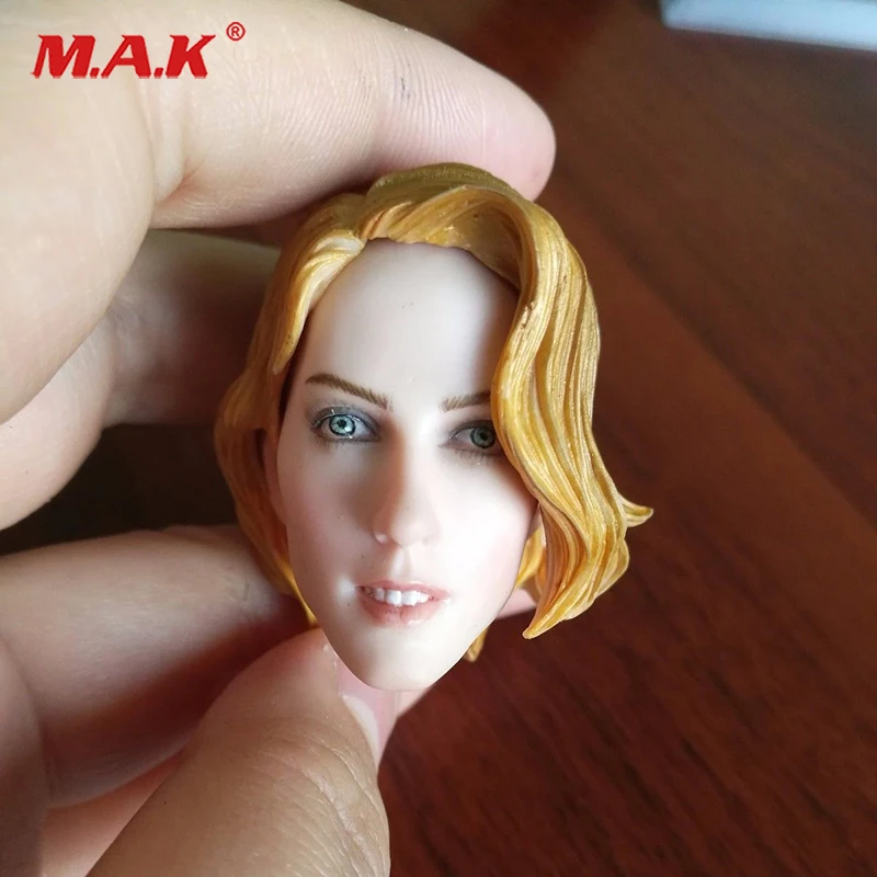 

1/6 girl Head Sculpt yellow short hair Female Figure Head Model Lifelike Girl Head Carving Fit 12" Action Figure Doll Body Toys
