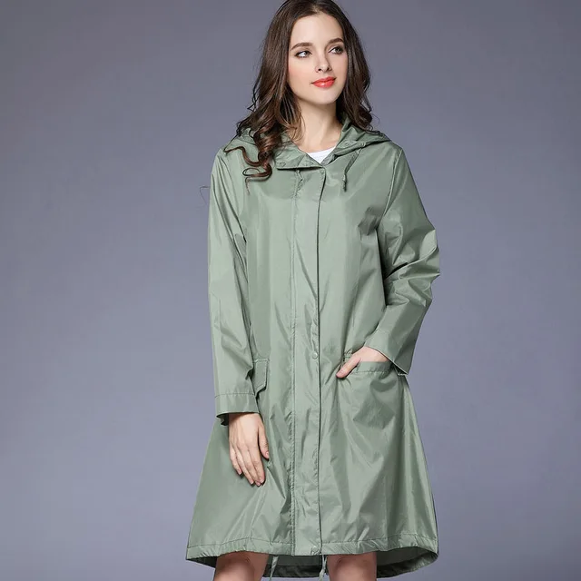 Fashion sleeved adult single Ms raincoat Japanese style Portable Thin