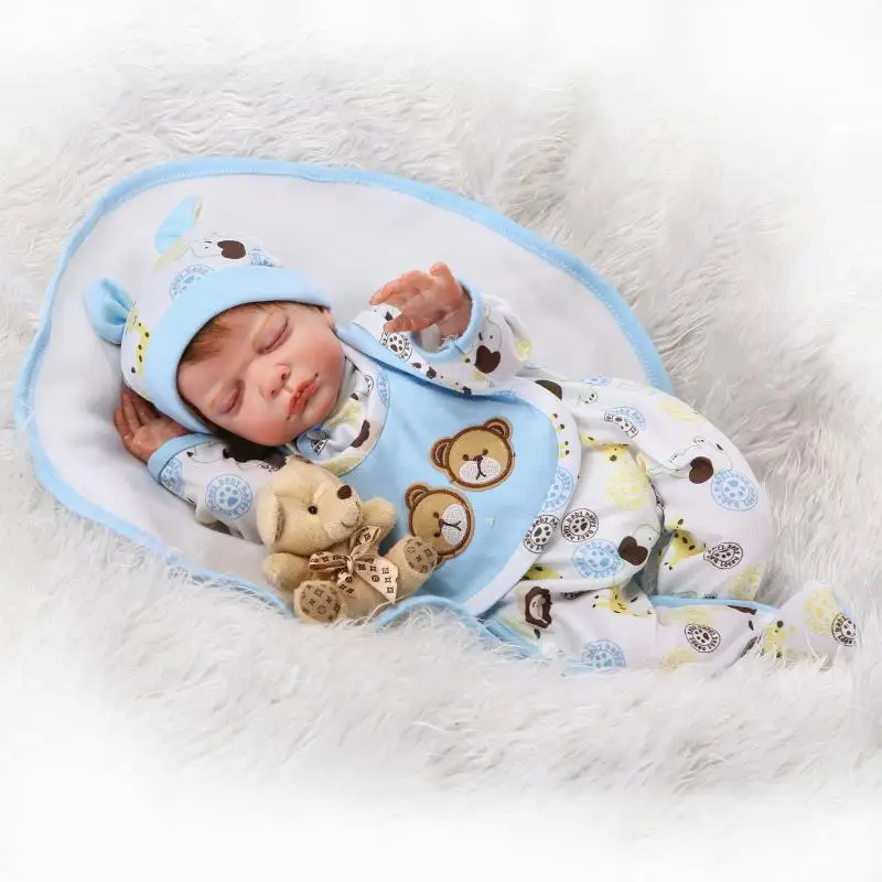 

NPKCOLLECTION Simulation handmade sleeping reborn baby doll funny doll with soft cloth body creative gift for kids on Birthday