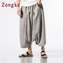 Zongke/мужские брюки в китайском стиле, одежда для мужчин, хип-хоп джоггеры, Мужские штаны, длина по щиколотку, Японская уличная одежда, мужские штаны 5XL