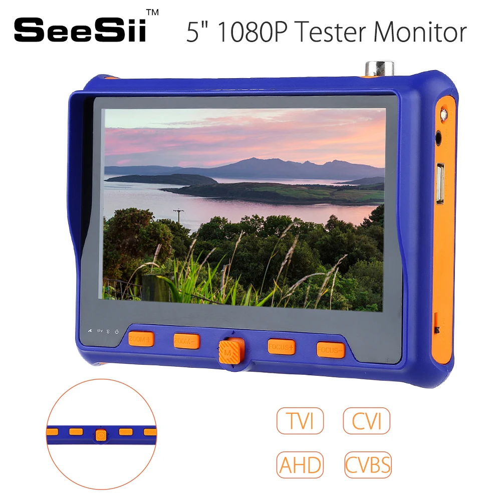 SEESII " HD 1080P Тестер монитор TVI CVI AHD VGA CVBS 4в1 IP CCTV камера безопасности PTZ RS485 контроль 2MP 12 В тестер камеры