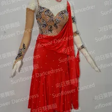 Новинка! Платье для латиноамериканских танцев Румба, одежда для самбы, платья для сальсы, платье для латиноамериканских танцев, танцевальное платье ча-ча, танцевальная одежда с подсолнухами